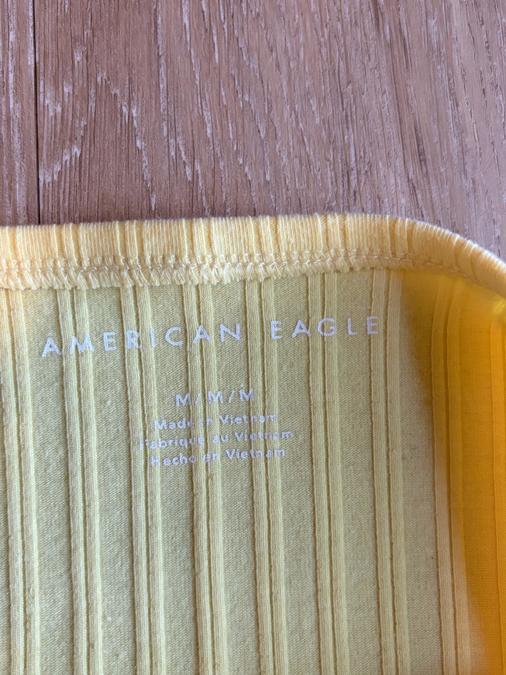American Eagle Outfitters Yellow Ribbed Strapless Tube Top - Picture 4 of 8